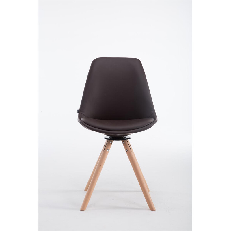 Calais roterende besøgsstol med kunstlæder og træbase