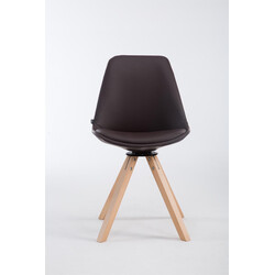 Calais roterende besøgsstol i kunstlæder på 4-benet træbase