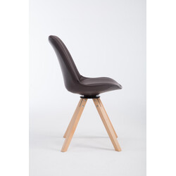 Calais roterende besøgsstol i kunstlæder på 4-benet træbase