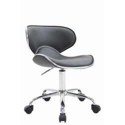 Ergonomisk kontorstol med hjul justerbar højde kunstlæder metalramme