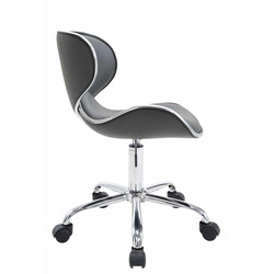 Ergonomisk kontorstol med hjul justerbar højde kunstlæder metalramme