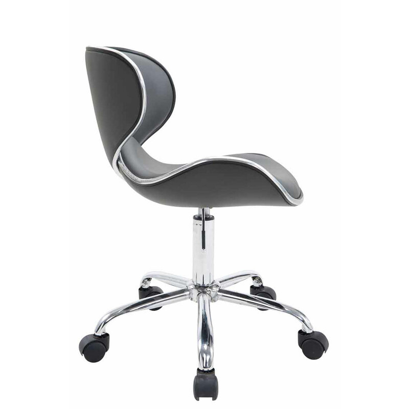 Ergonomisk kontorstol med hjul justerbar højde kunstlæder metalramme