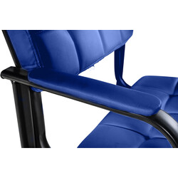 Canada besøgsstol luksuriøs polstret kunstlæder med sort metalramme