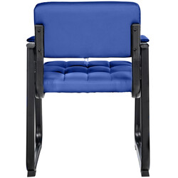 Canada besøgsstol luksuriøs polstret kunstlæder med sort metalramme