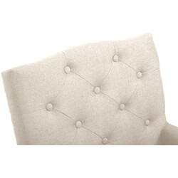 Elegant Chesterfield spisestol med armlæn polstring og polyesterbetræk