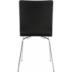 4 stykker Pepe ventelokale stol med ergonomisk træsidde og kromet metalramme