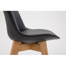 Cannes barstol med høj ryg polstret sæde og egetræ ramme