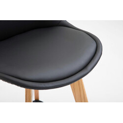 Elegant barstol med egetræsstel metalfodstøtte og komfortabelt sæde