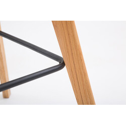 Elegant barstol med egetræsstel metalfodstøtte og komfortabelt sæde