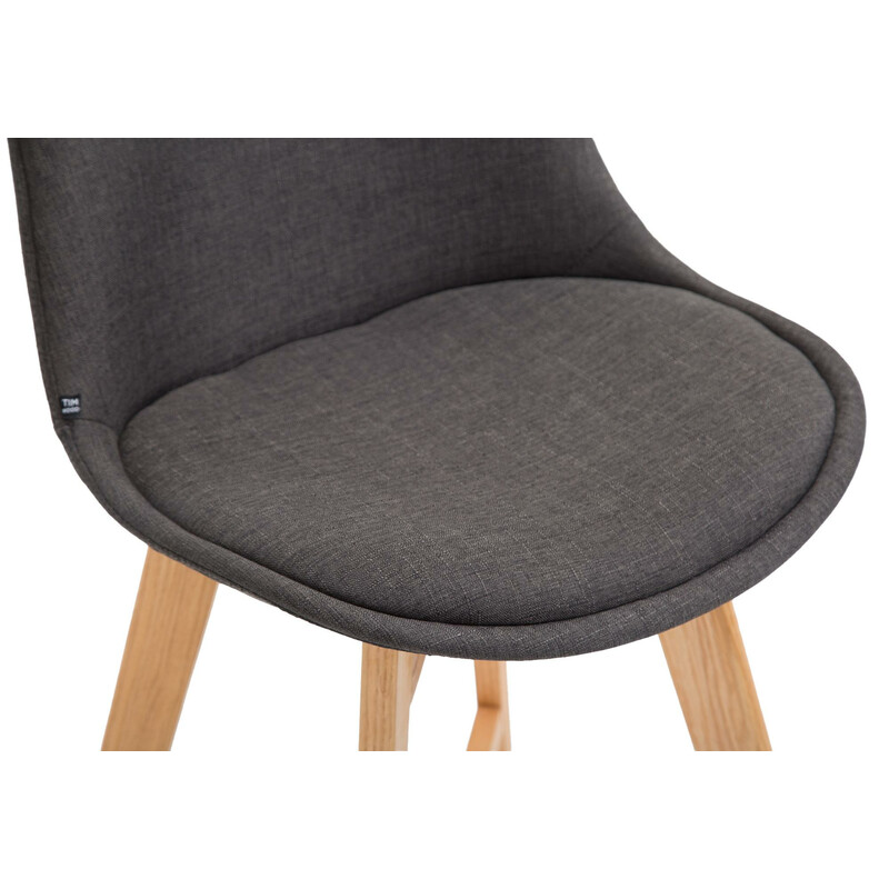 Moderne egetræ barstol med polstret sæde og ryglæn