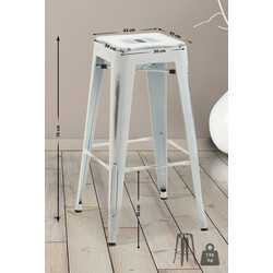 Joshua V2 industriel barstol i pulverlakkeret metal stabelbar 136 kg