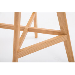 Elegant barstol med høj ryg og fodstøtte i egetræ