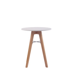 Rund køkkenbord med MDF bordplade bøgetræben og gulvbeskyttere