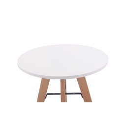 Rund køkkenbord med MDF bordplade bøgetræben og gulvbeskyttere