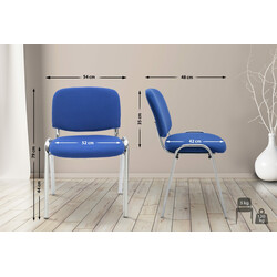 Ken stabelbar besøgsstol med kromet ramme polstret sæde og letplejet stofbetræk