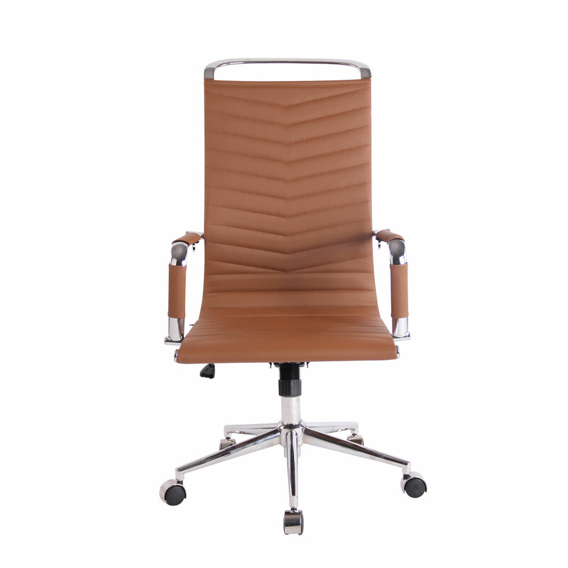 Ergonomisk kontorstol med justerbar højde vippefunktion læder metalramme