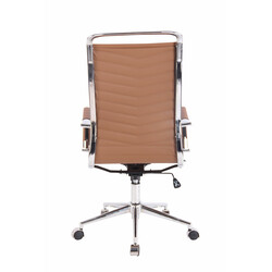 Ergonomisk kontorstol med justerbar højde vippefunktion læder metalramme