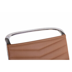 Ergonomisk kontorstol med justerbar højde vippefunktion læder metalramme