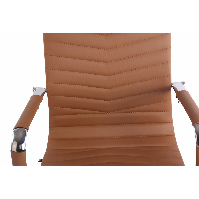 Ergonomisk kontorstol med justerbar højde vippefunktion læder metalramme