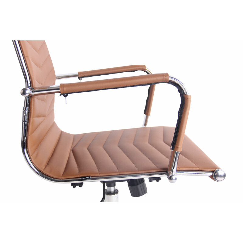 Ergonomisk kontorstol med justerbar højde vippefunktion læder metalramme