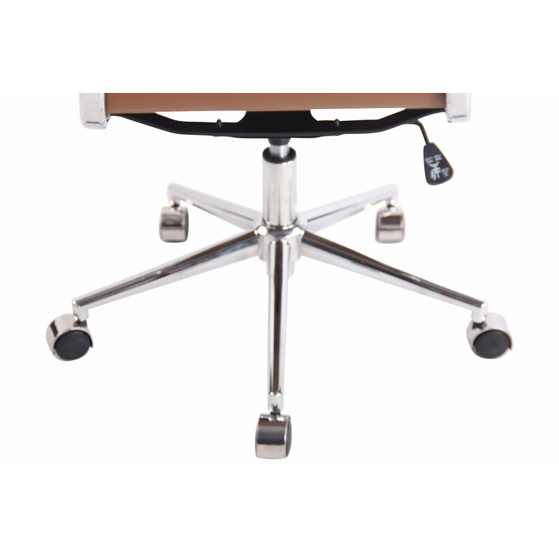 Ergonomisk kontorstol med justerbar højde vippefunktion læder metalramme