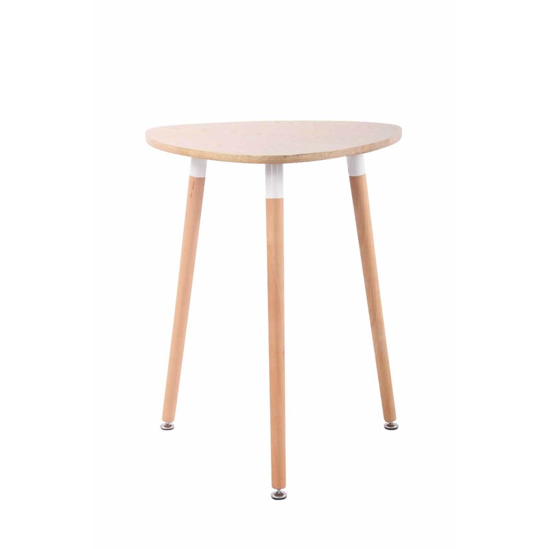 Trekantet køkkenbord med MDF-bordplade fyrretræsben og justerbare gulvbeskyttere