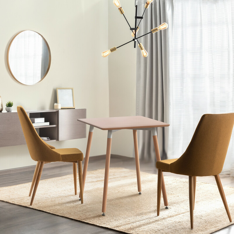 Viborg køkkenbord MDF bordplade med justerbare gulvbeskyttere 60x60 eller 80x80