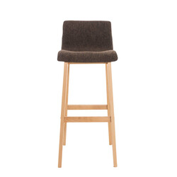 Hover barstol med stof og birk firebenet sokkel