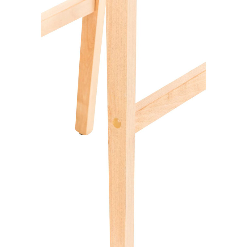 Hover barstol med stof og birk firebenet sokkel