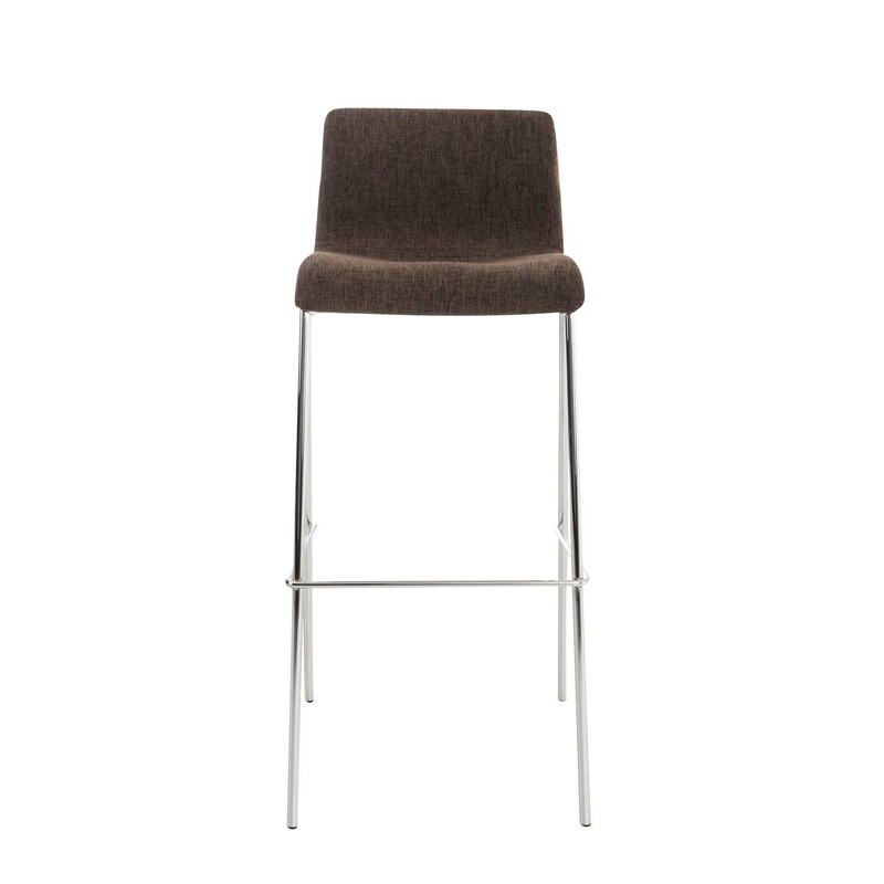 Moderne stabelbar hover barstol med metalramme og stofbetræk