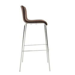 Moderne stabelbar hover barstol med metalramme og stofbetræk