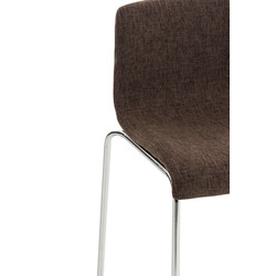 Moderne stabelbar hover barstol med metalramme og stofbetræk