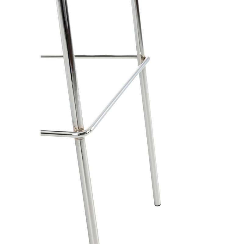 Moderne stabelbar hover barstol med metalramme og stofbetræk