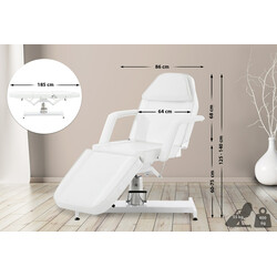 Hydraulisk behandlingsbord med justerbart ryglæn armstøtter og ansigtsudskær