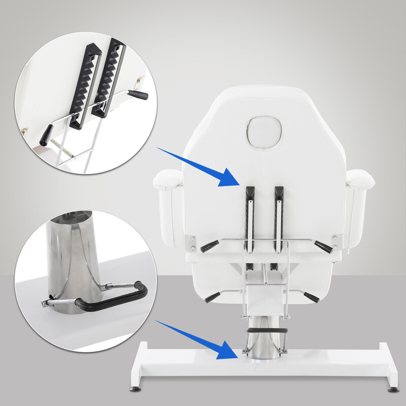 Hydraulisk behandlingsbord med justerbart ryglæn armstøtter og ansigtsudskær