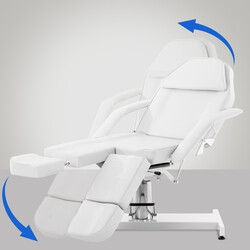Hydraulisk kosmetologisk behandlingsbord med hydraulisk højdejustering og ansigtsudskæring
