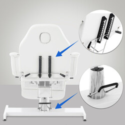 Hydraulisk kosmetologisk behandlingsbord med hydraulisk højdejustering og ansigtsudskæring