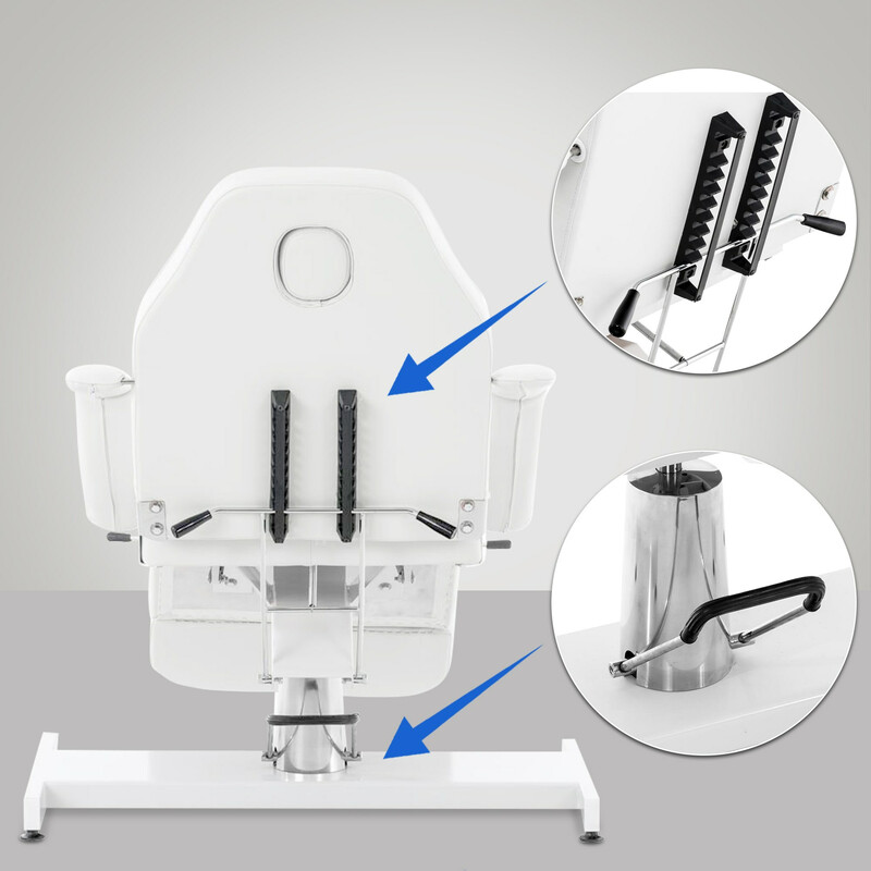 Hydraulisk kosmetologisk behandlingsbord med hydraulisk højdejustering og ansigtsudskæring