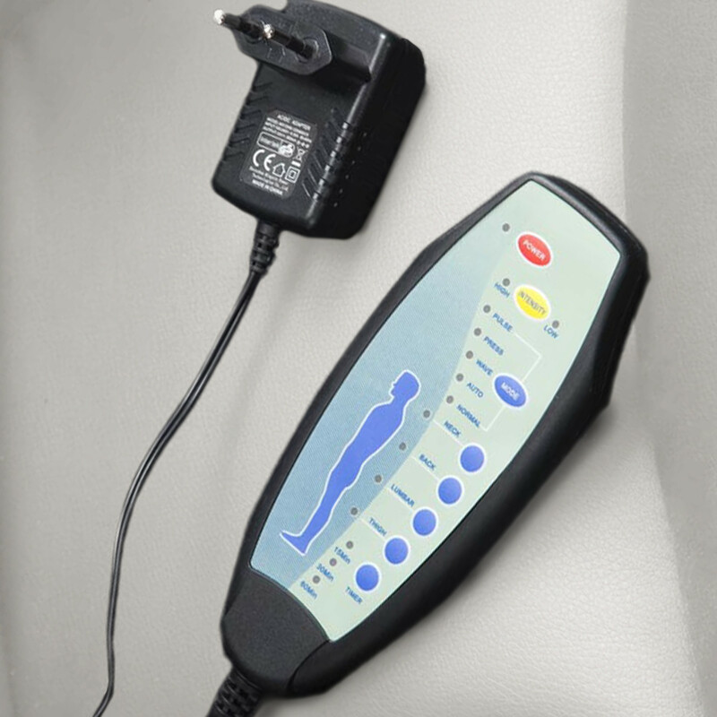 Massage kontorstol i kunstlæder med fodstøtte og 7 massagepunkter