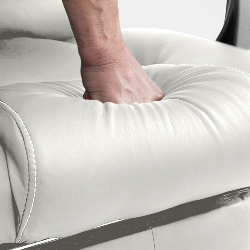 Massage kontorstol i kunstlæder med fodstøtte og 7 massagepunkter