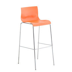 Moderne barstol sæt 2 stk med plast sæde metalben