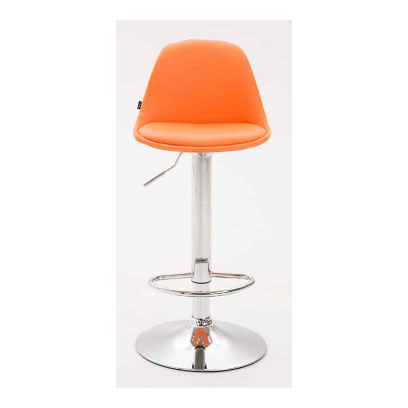 Justerbare barstole i kunstlæder 2‑pakke med kromben og fodstøtte