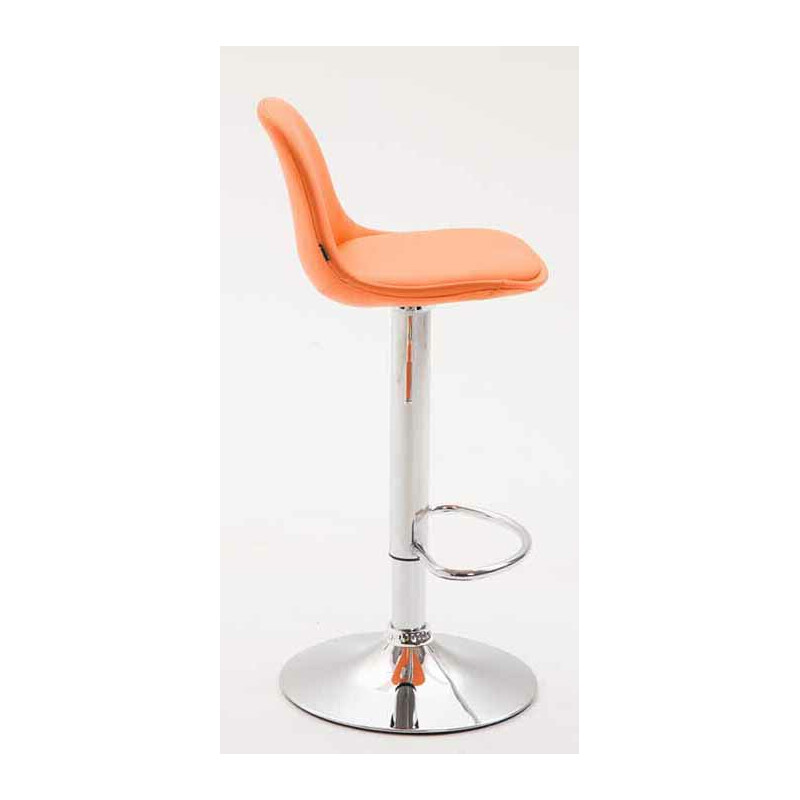 Justerbare barstole i kunstlæder 2‑pakke med kromben og fodstøtte