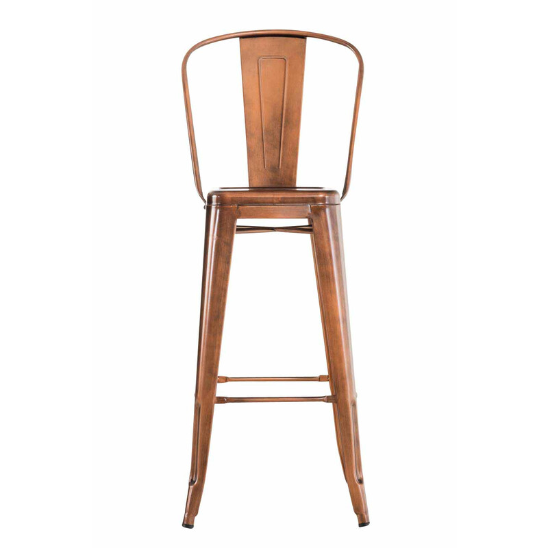 2 stk. Aiden metalbarstole med høj rygstøtte