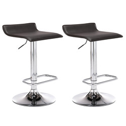 2 justerbare barstole med kunstlædersæde benstøtte og 360° drejning