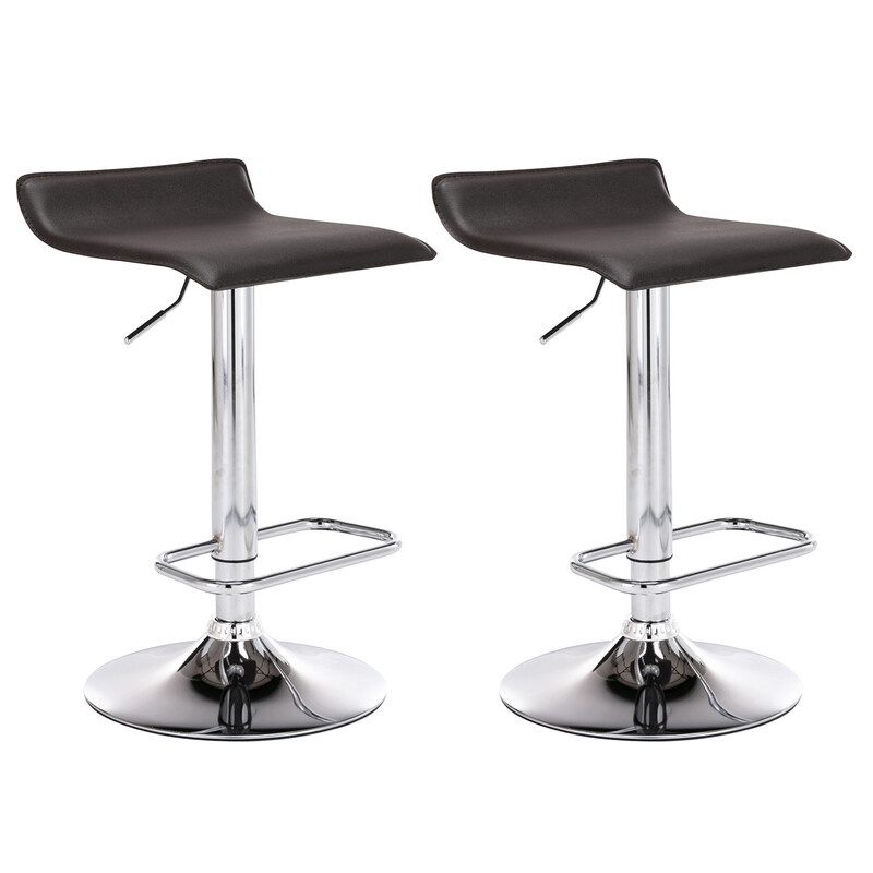 2 justerbare barstole med kunstlædersæde benstøtte og 360° drejning