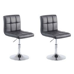 Palma V2 justerbare barstole sæt i kunstlæder med kromramme