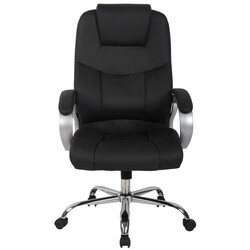 Ergonomisk kontorstol med justerbar højde kunstlæder og kromramme