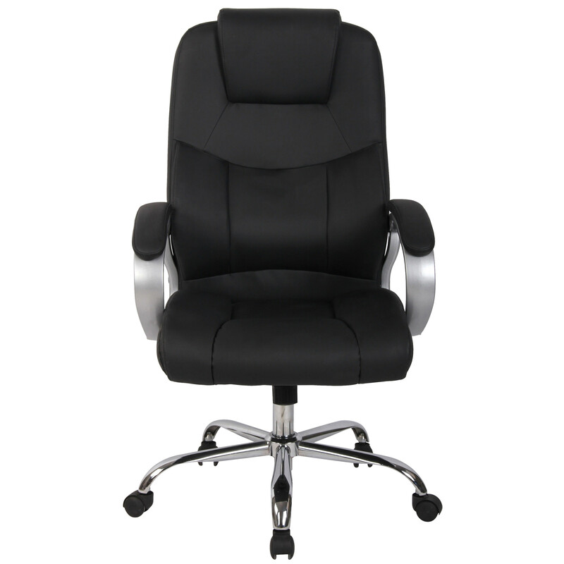 Ergonomisk kontorstol med justerbar højde kunstlæder og kromramme