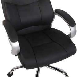 Ergonomisk kontorstol med justerbar højde kunstlæder og kromramme